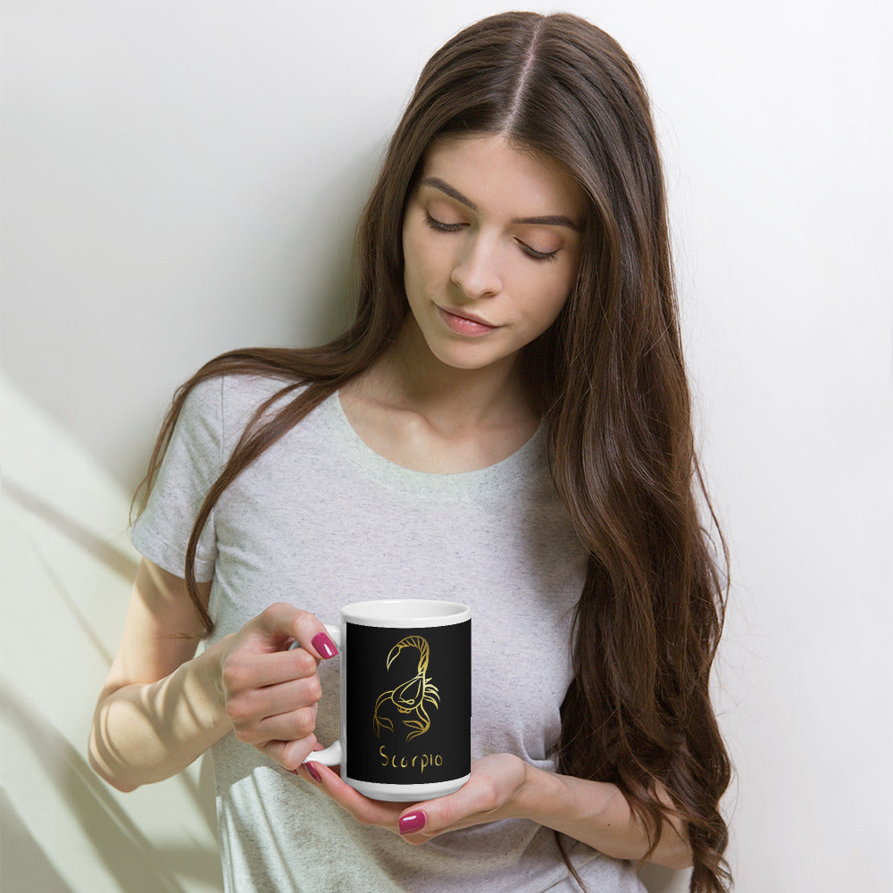 Scorpio Zodiac Sign White glossy mug