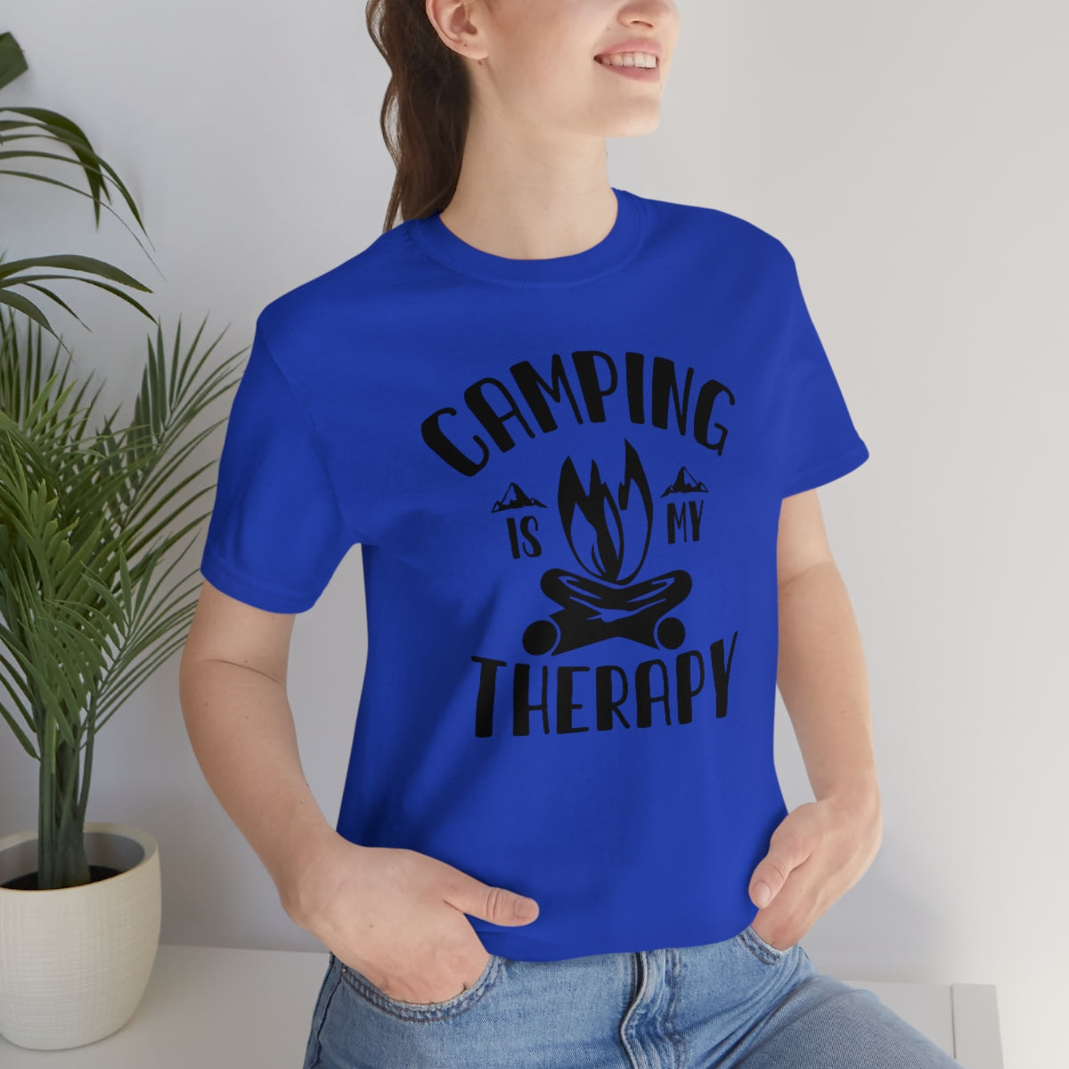 Camping is My Therapy Unisex Jersey Short Sleeve Tee