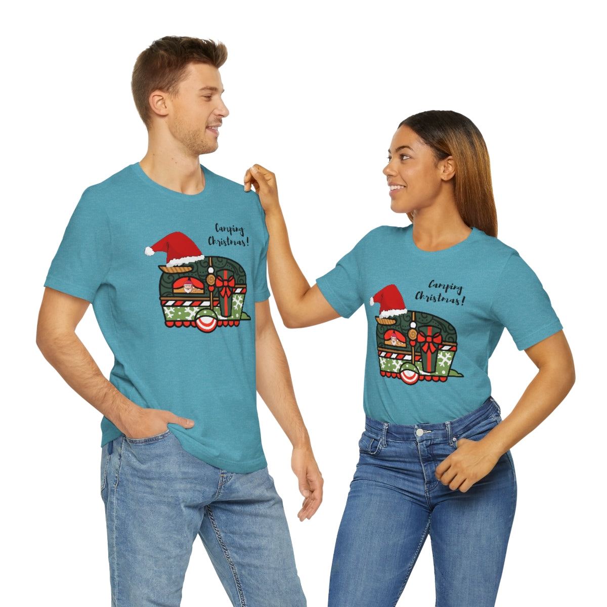 Camping Christmas Unisex Jersey Short Sleeve Tee