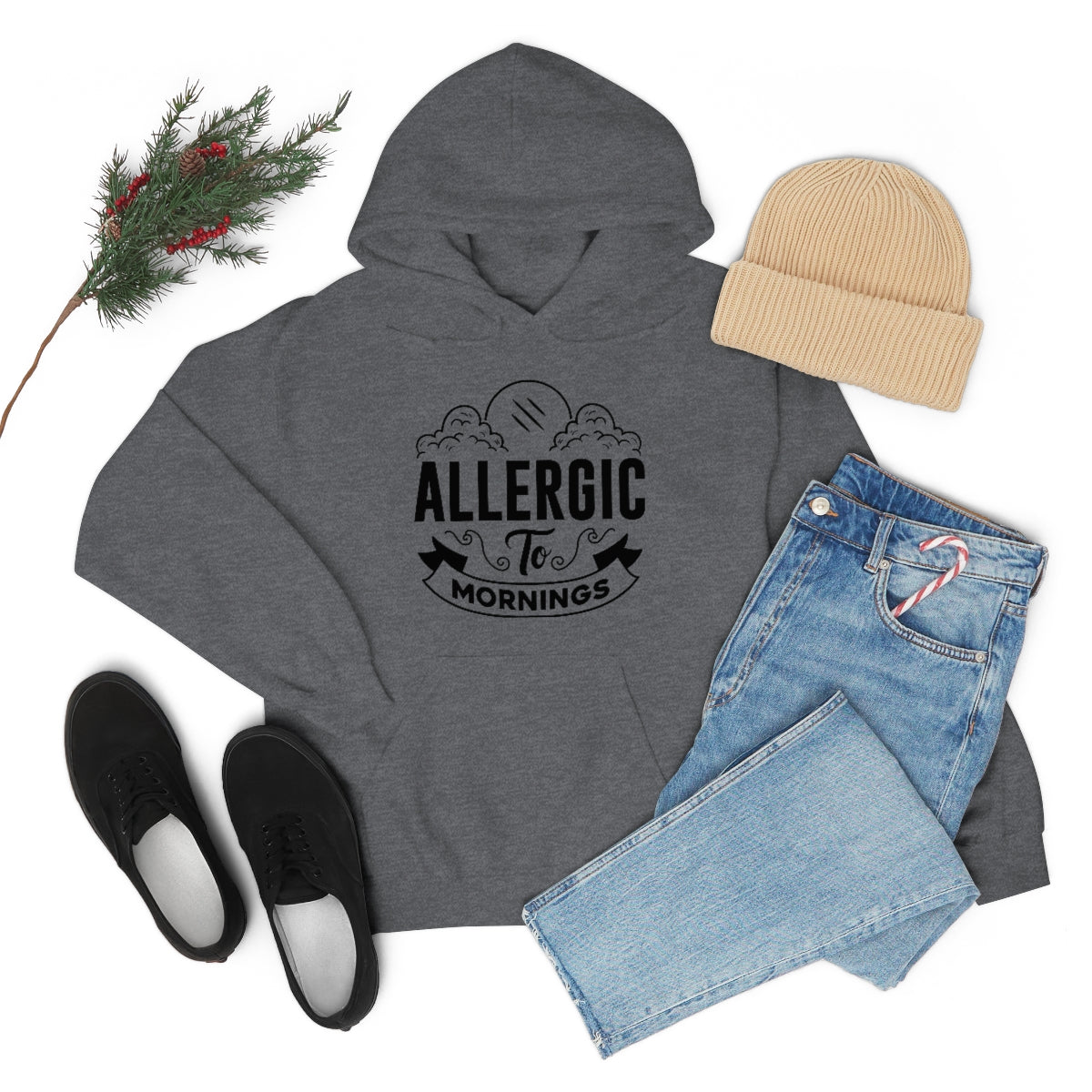 Allergic To Mornings Unisex Heavy Blend™ Hooded Sweatshirt