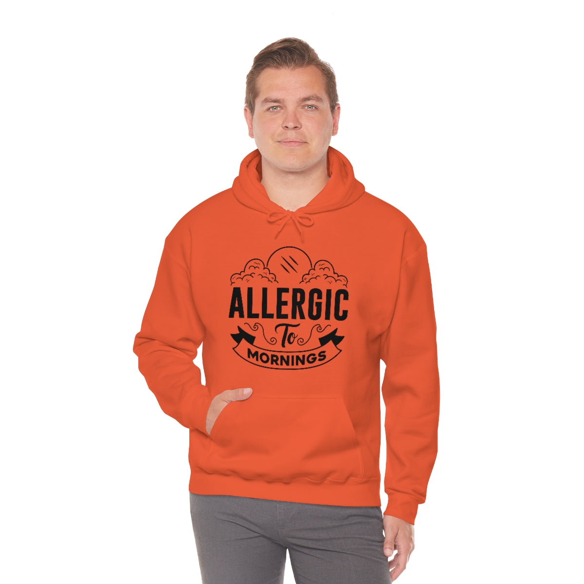 Allergic To Mornings Unisex Heavy Blend™ Hooded Sweatshirt