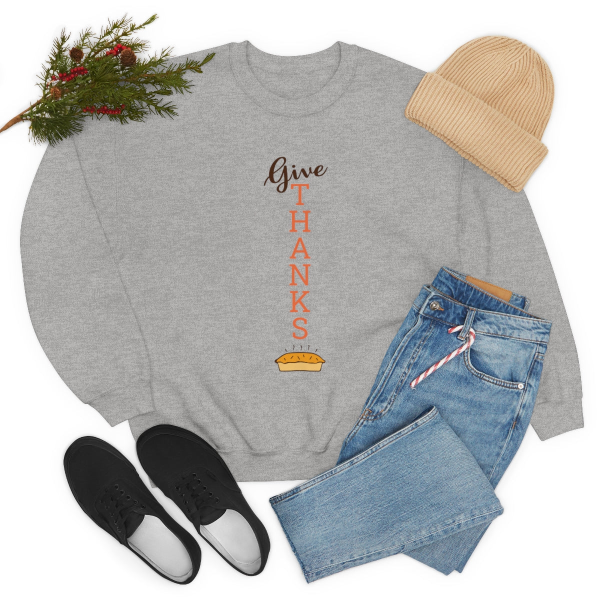 Give Thanks Unisex Heavy Blend™ Crewneck Sweatshirt