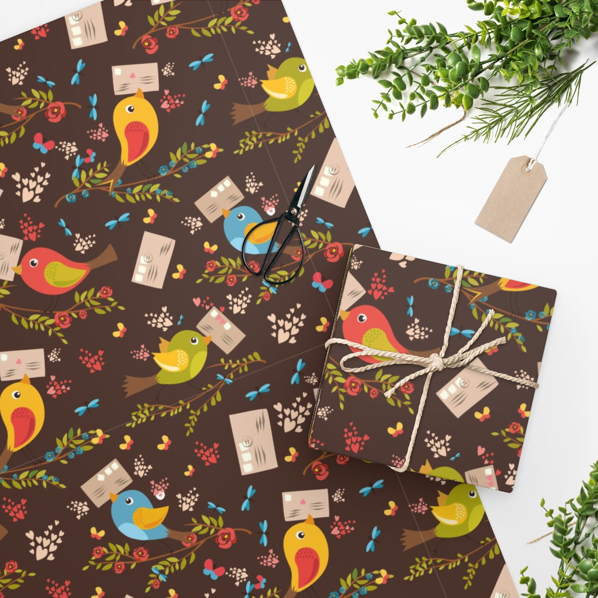 Love Birds Love Letter Romantic Wrapping Paper