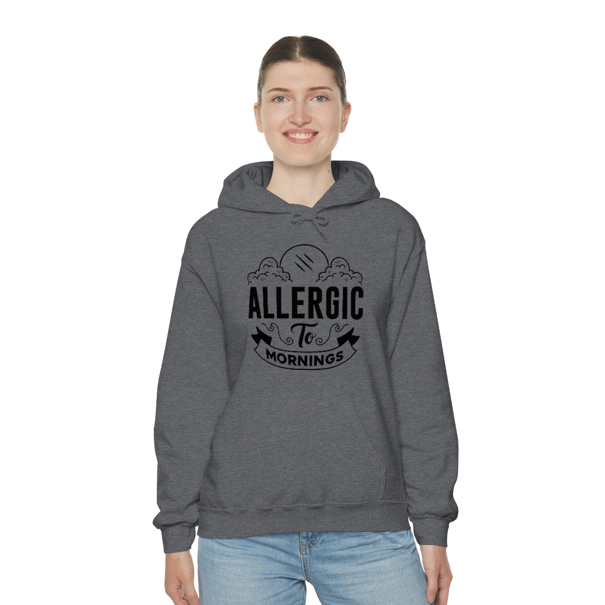 Allergic To Mornings Unisex Heavy Blend™ Hooded Sweatshirt