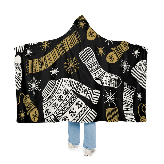 Black & Gold Christmas Sweaters & Scarves Snuggle Blanket