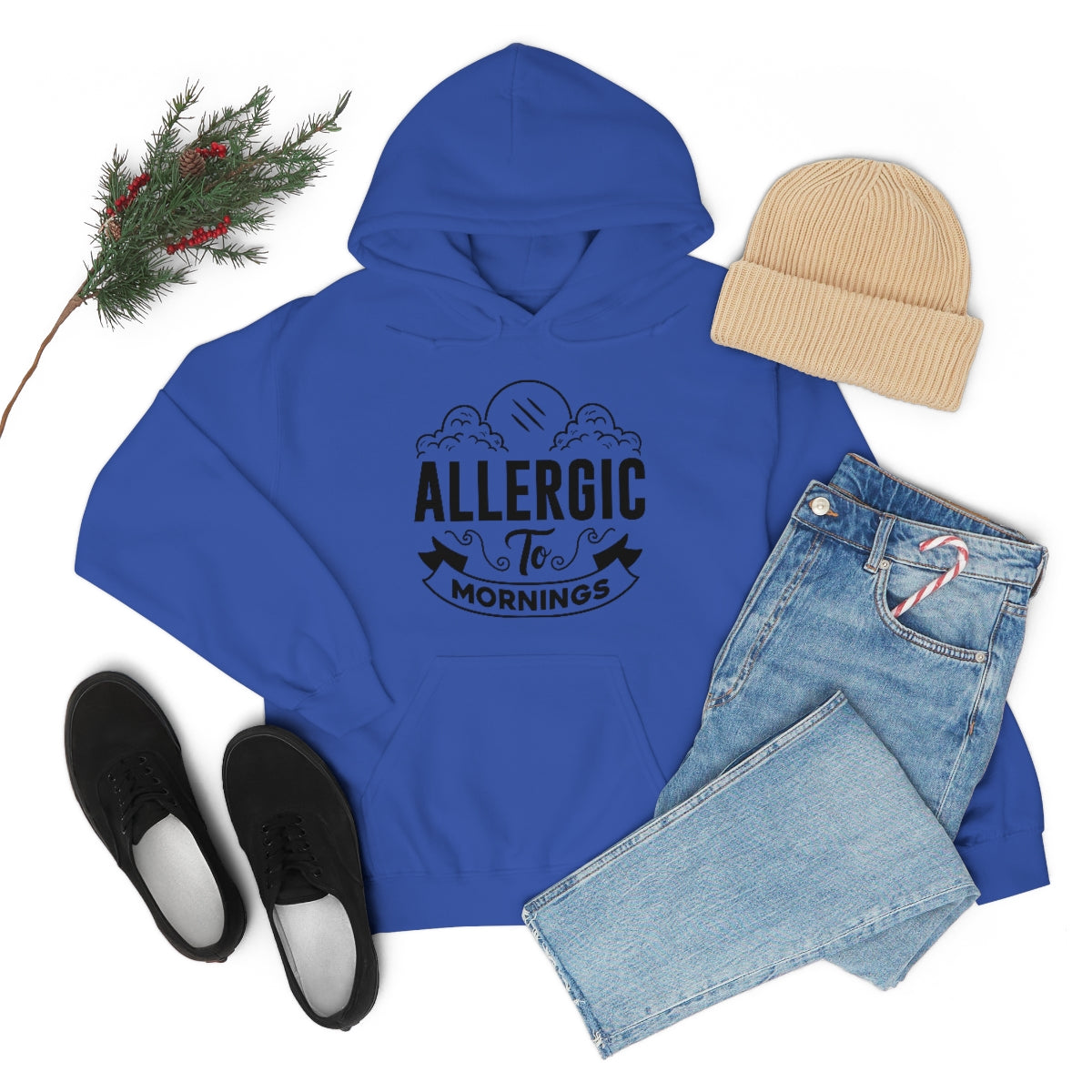 Allergic To Mornings Unisex Heavy Blend™ Hooded Sweatshirt