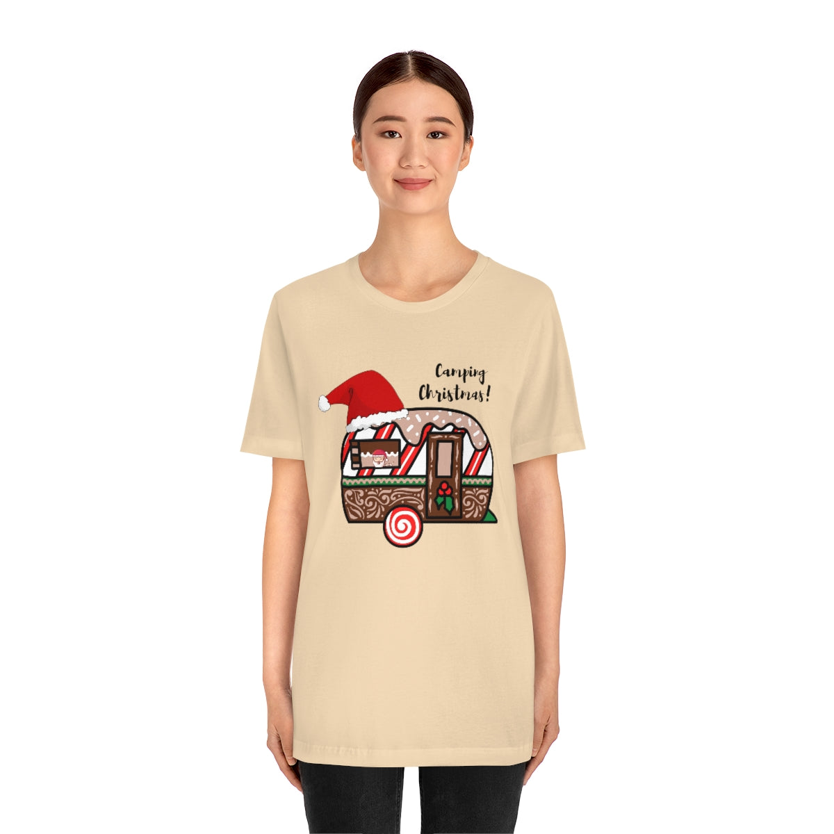 Camping Christmas Unisex Jersey Short Sleeve Tee