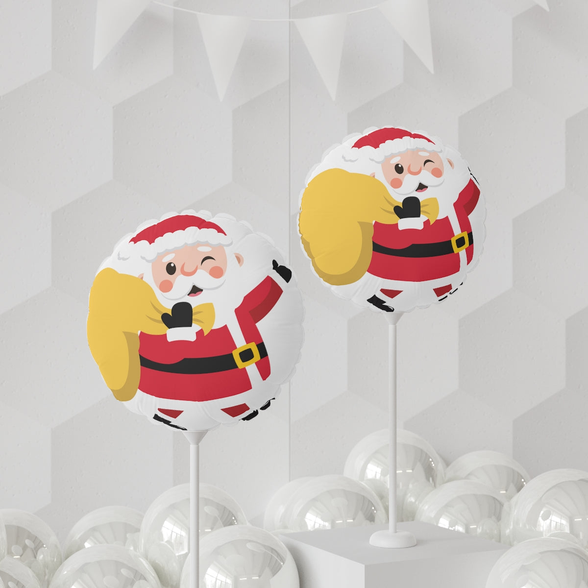 Santa Claus Christmas Balloons (Round and Heart-shaped), 11"