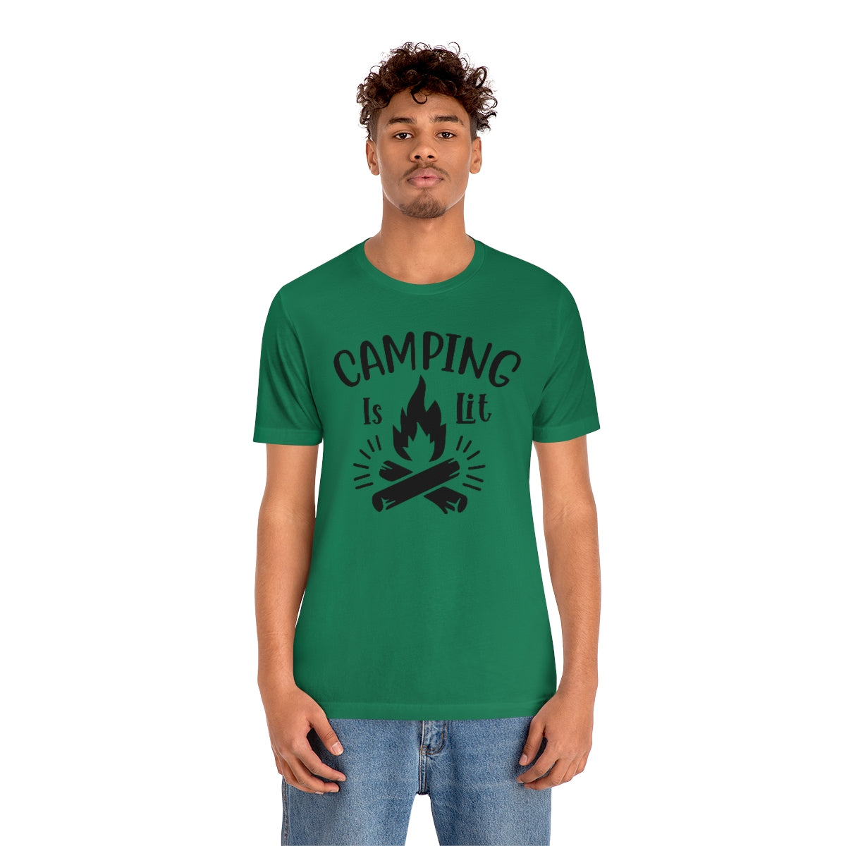 Camping is Lit Unisex Jersey Short Sleeve Tee