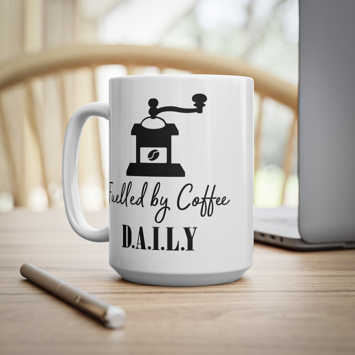 Fuelled By Coffee Daily Ceramic Coffee Cups, 11oz, 15oz