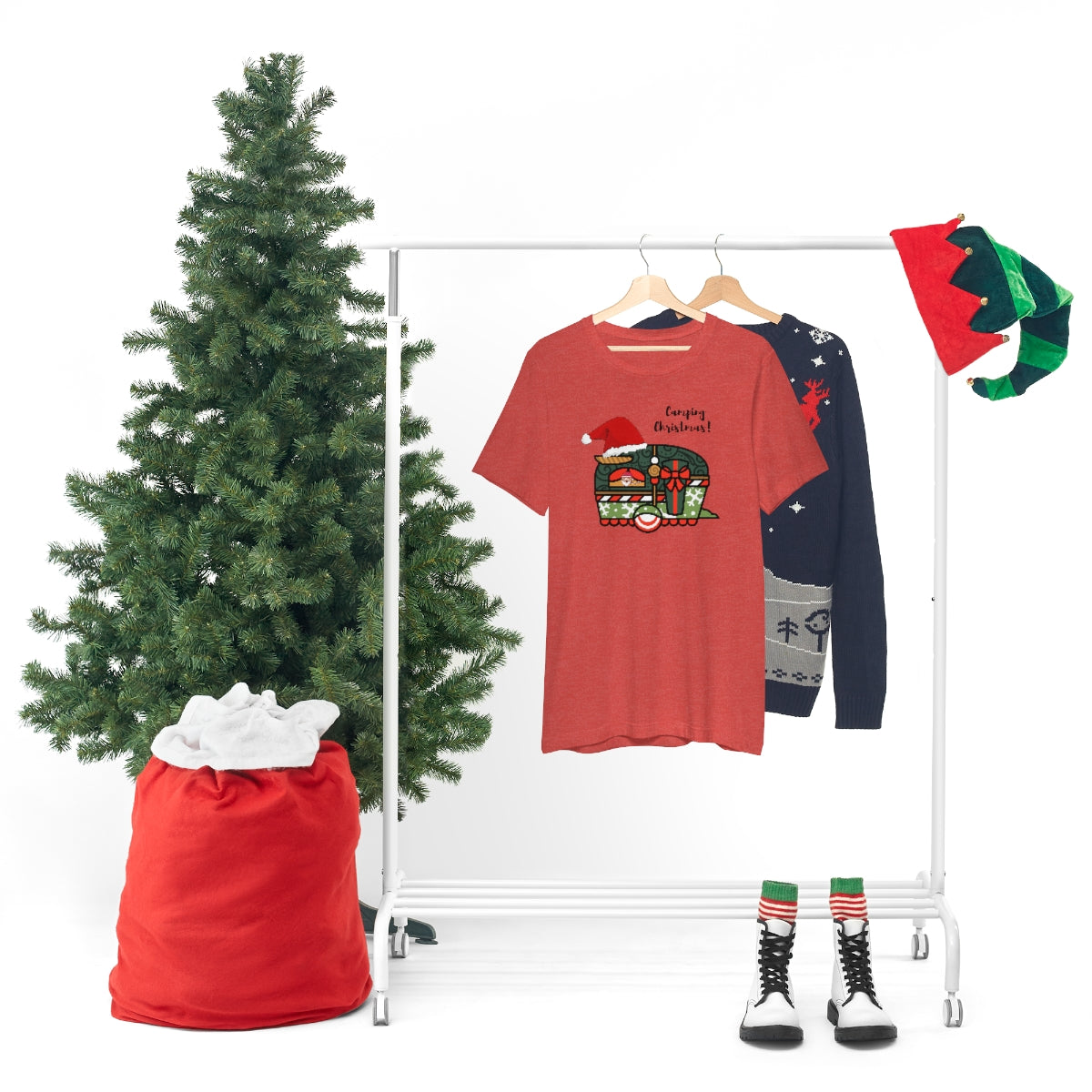 Camping Christmas Unisex Jersey Short Sleeve Tee