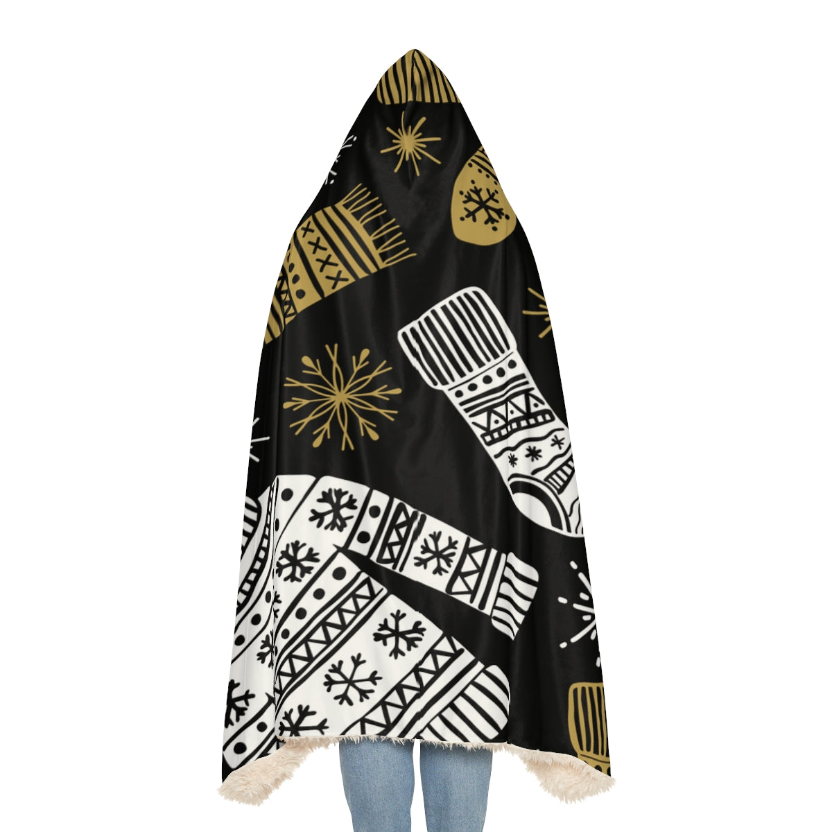 Black & Gold Christmas Sweaters & Scarves Snuggle Blanket