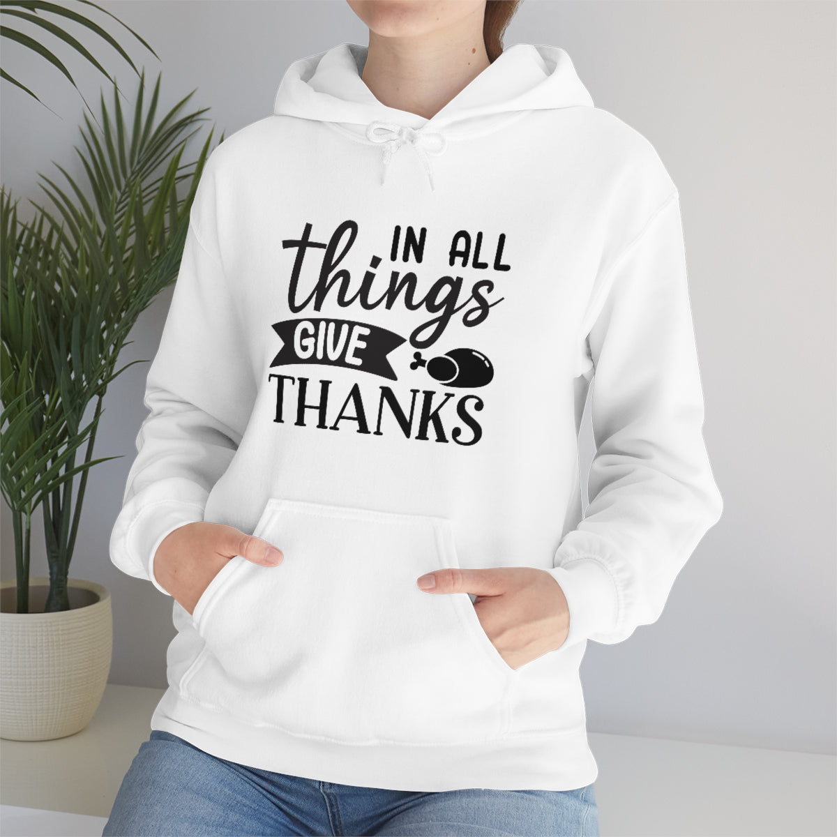 In All Things Give Thanks Unisex Heavy Blend™ Hooded Sweatshirt