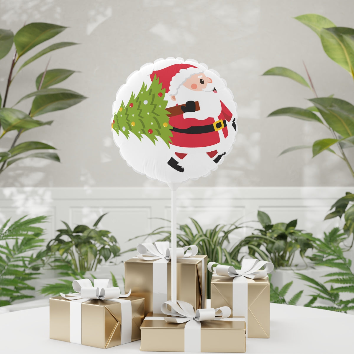 Santa Claus Christmas Balloons (Round and Heart-shaped), 11"