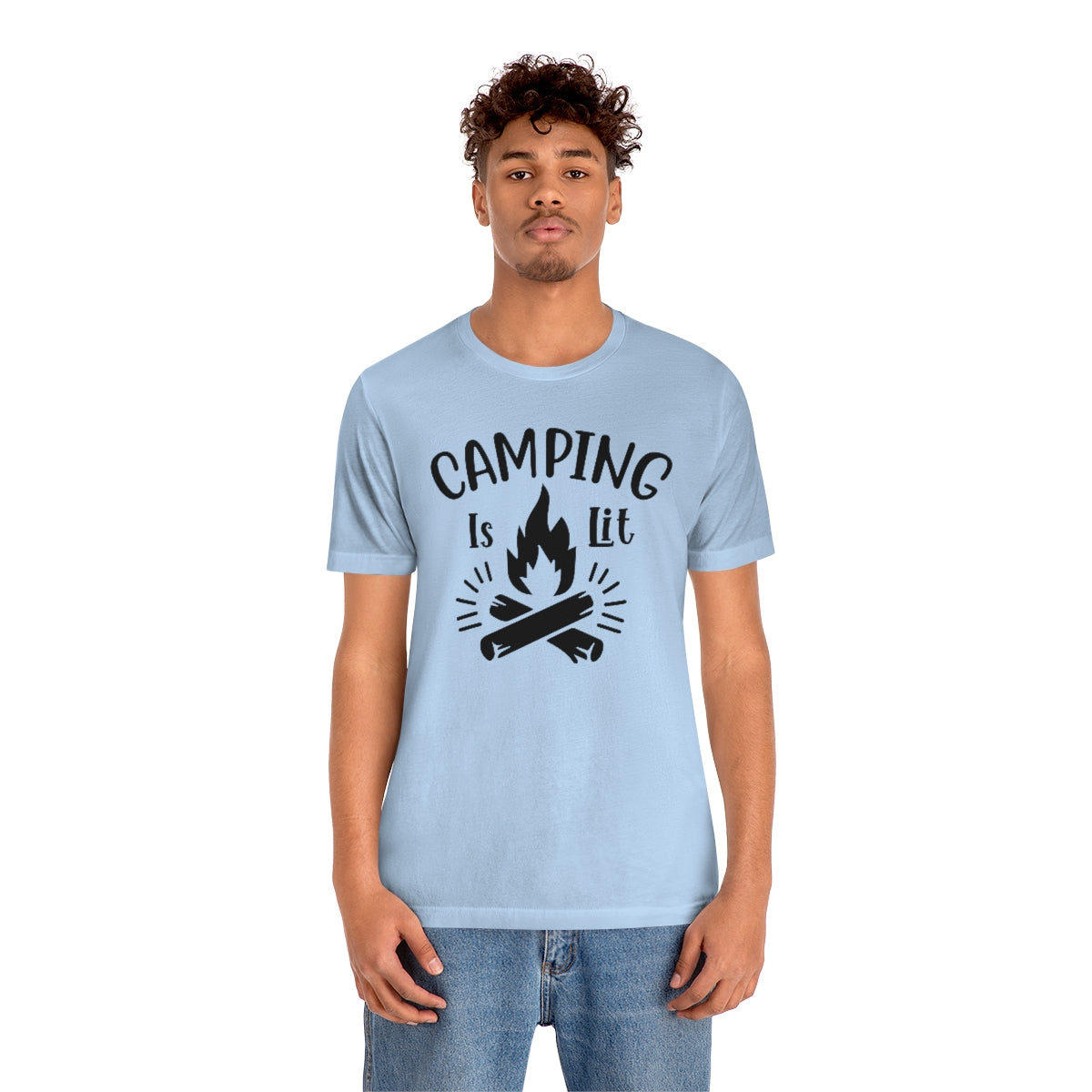 Camping is Lit Unisex Jersey Short Sleeve Tee