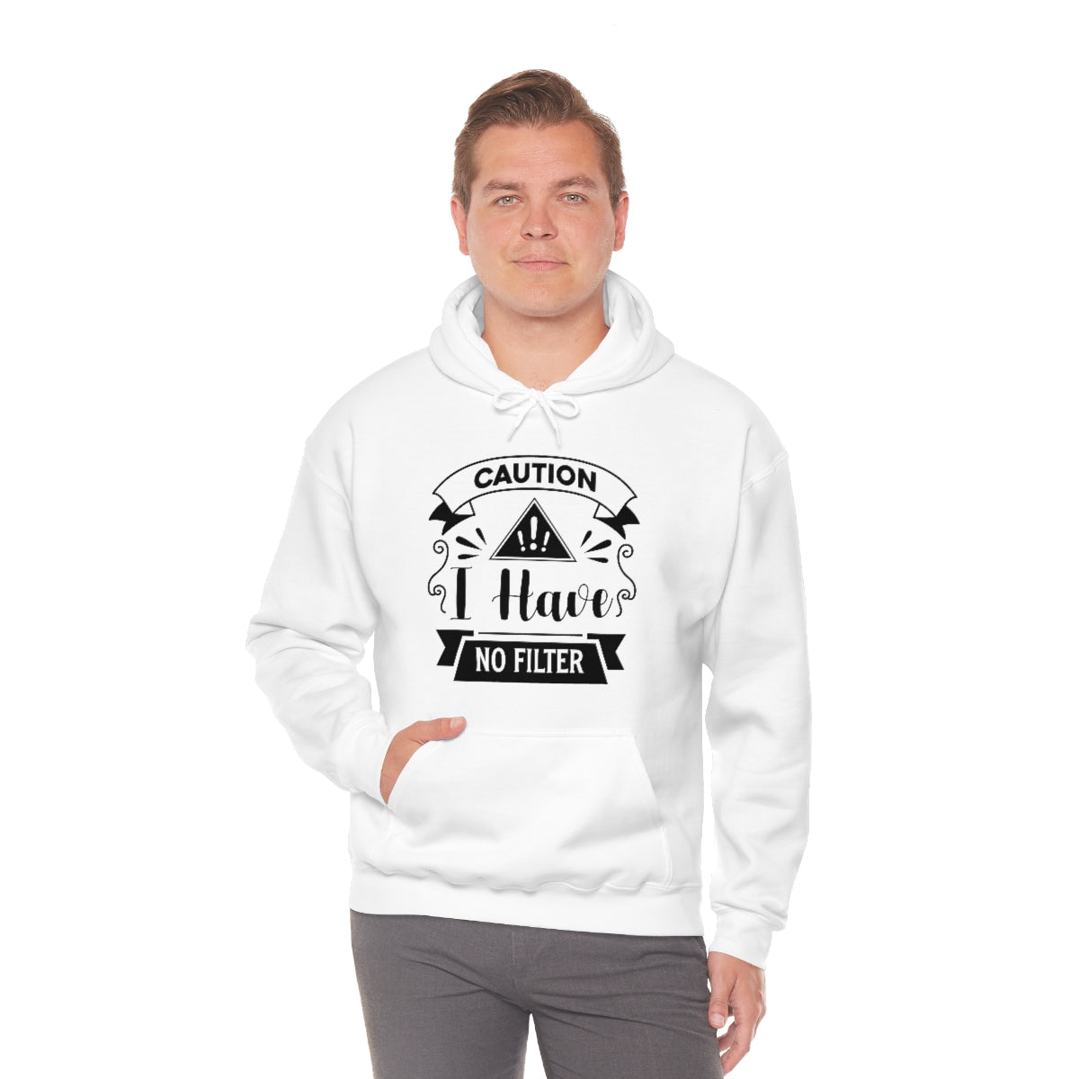 Caution I Have No Filter Unisex Heavy Blend™ Hooded Sweatshirt