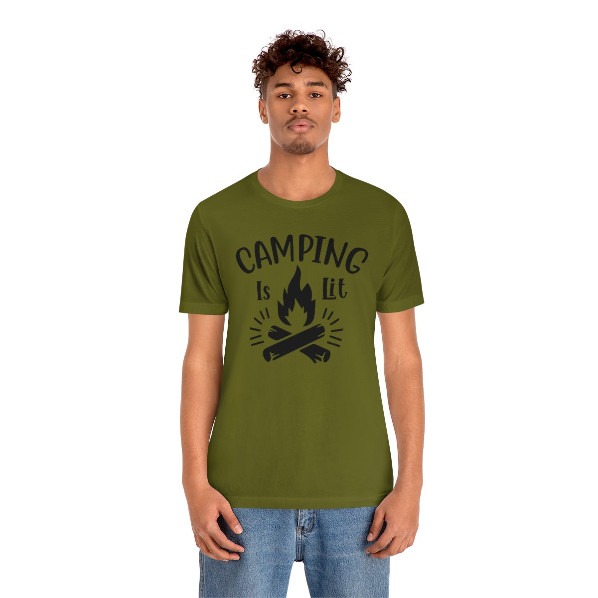 Camping is Lit Unisex Jersey Short Sleeve Tee