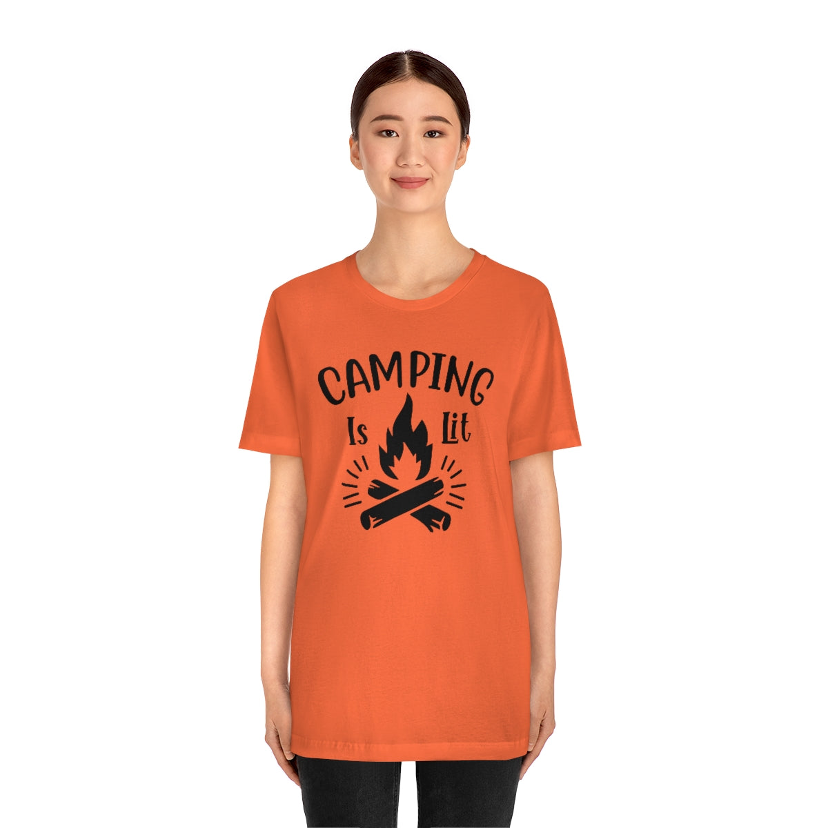 Camping is Lit Unisex Jersey Short Sleeve Tee