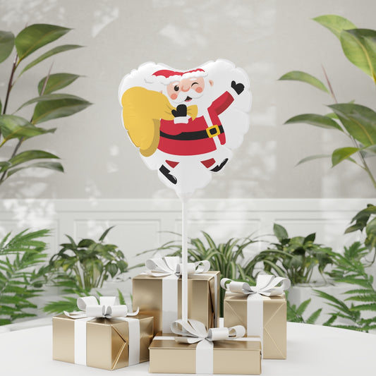 Santa Claus Christmas Balloons (Round and Heart-shaped), 11"