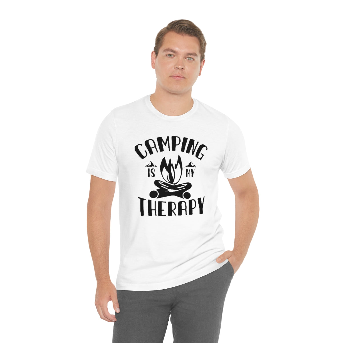 Camping is My Therapy Unisex Jersey Short Sleeve Tee