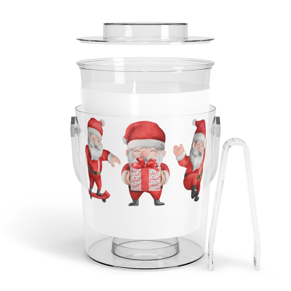 Christmas Santa Ice Bucket with Tongs