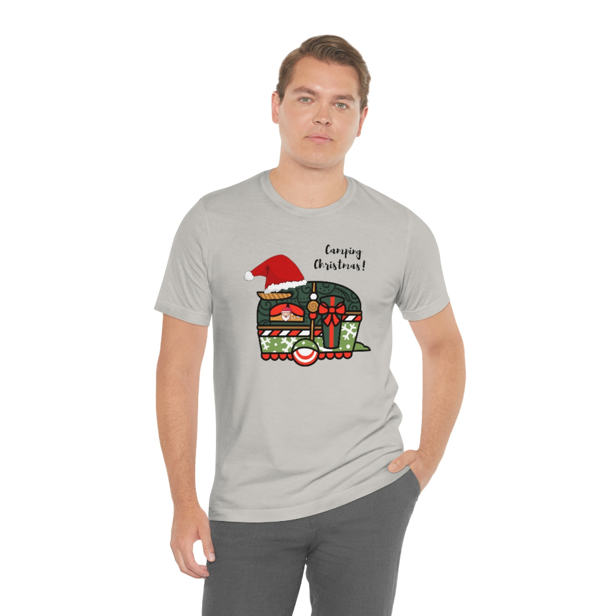 Camping Christmas Unisex Jersey Short Sleeve Tee