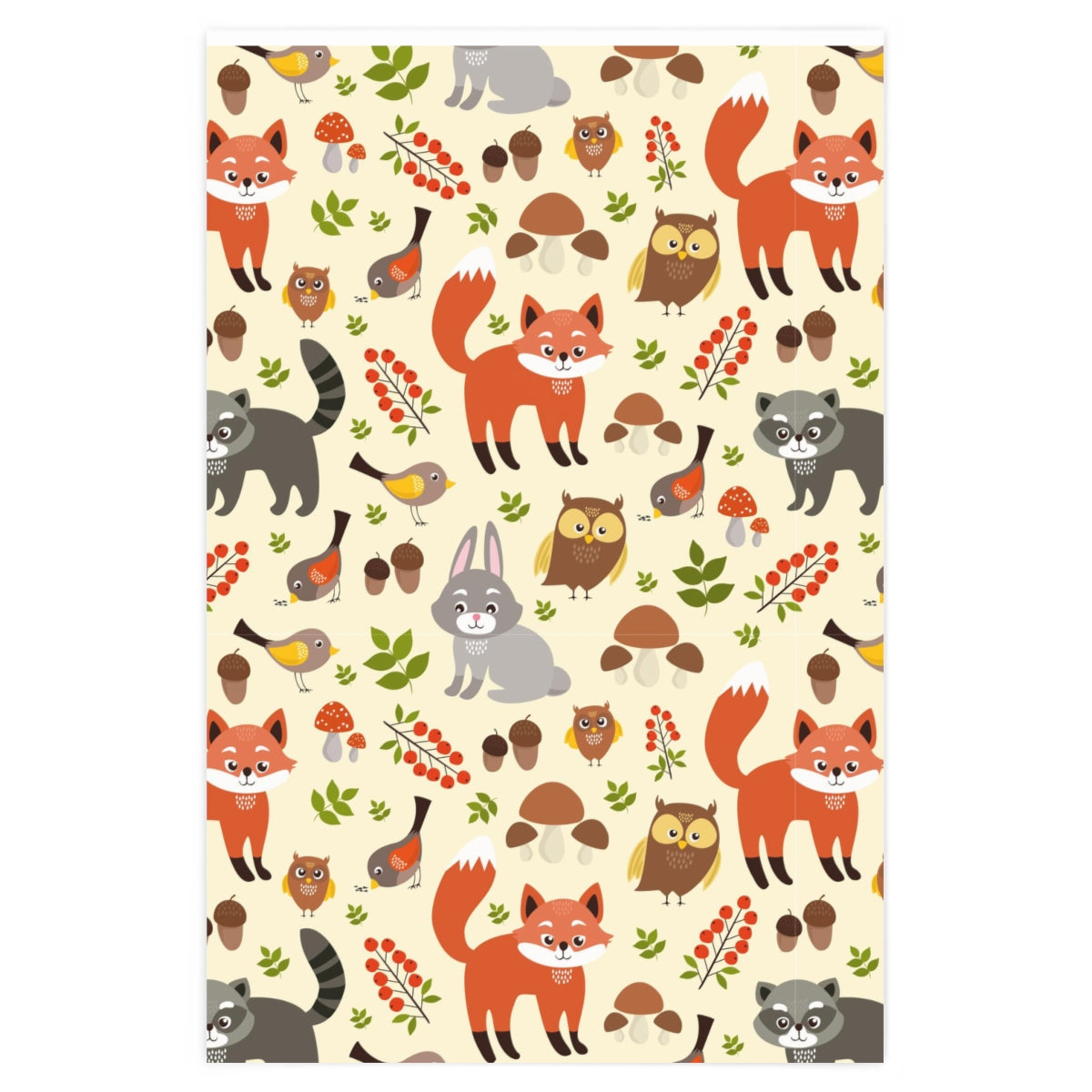 Foxes, Rabbbits & Raccoons Happy Birthday Wrapping Paper