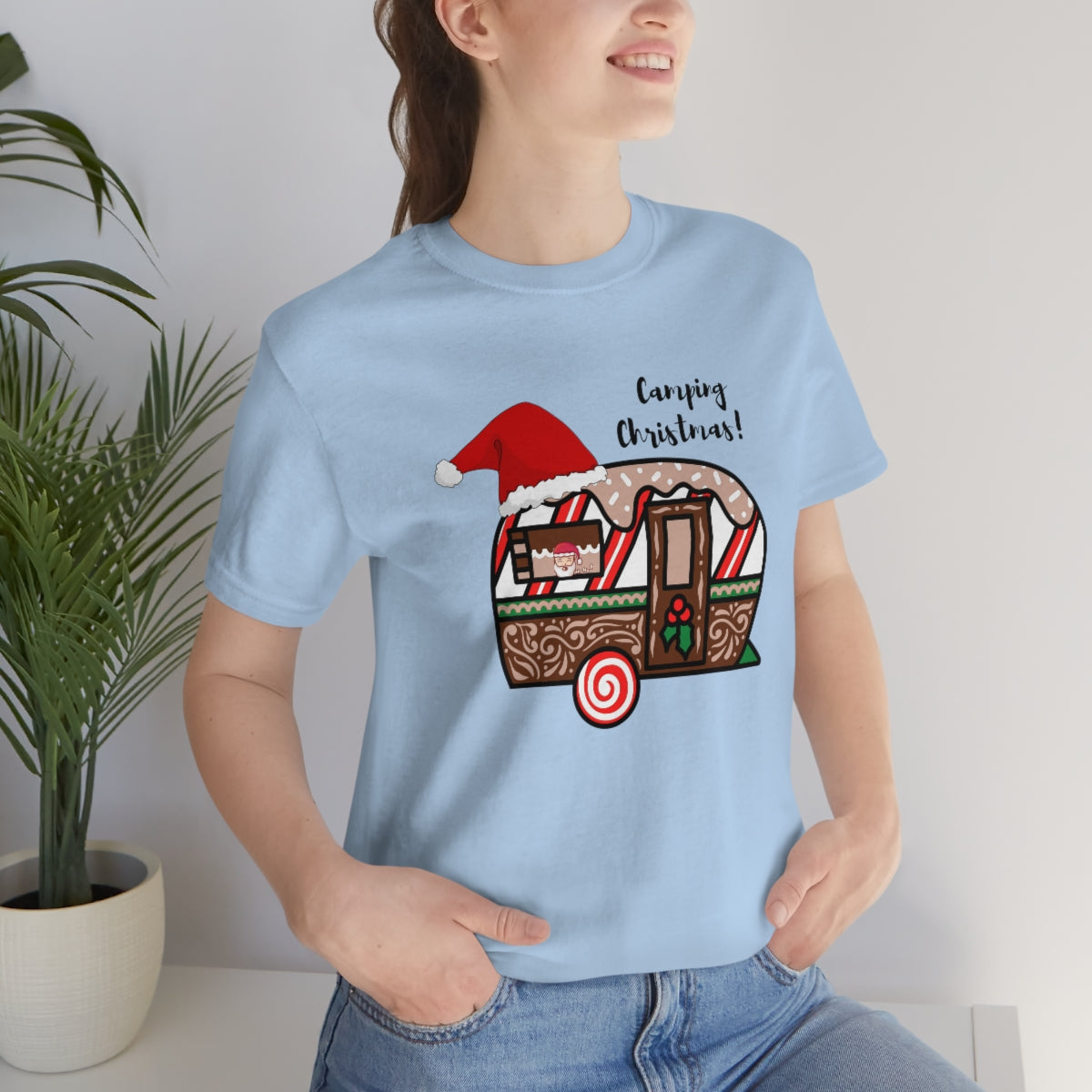 Camping Christmas Unisex Jersey Short Sleeve Tee