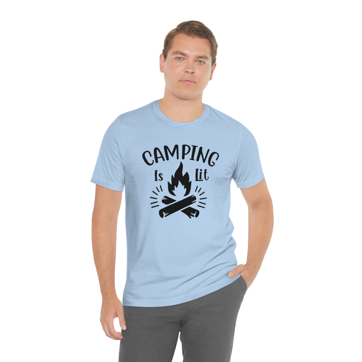 Camping is Lit Unisex Jersey Short Sleeve Tee