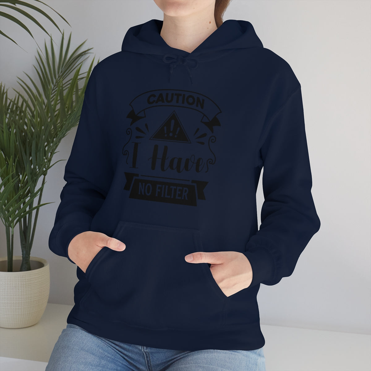 Caution I Have No Filter Unisex Heavy Blend™ Hooded Sweatshirt