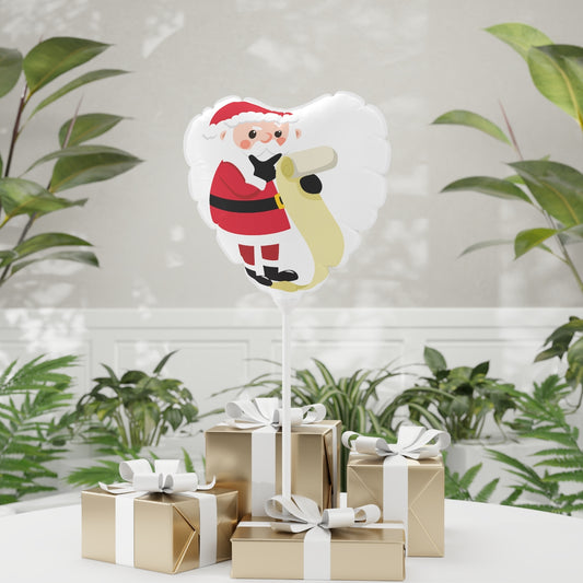 Santa Claus Christmas Balloons (Round and Heart-shaped), 11"