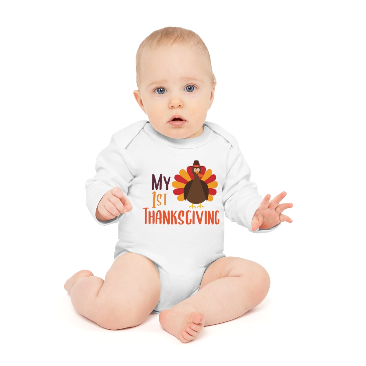 My First Thanksgiving Baby Long-Sleeve Organic Bodysuit