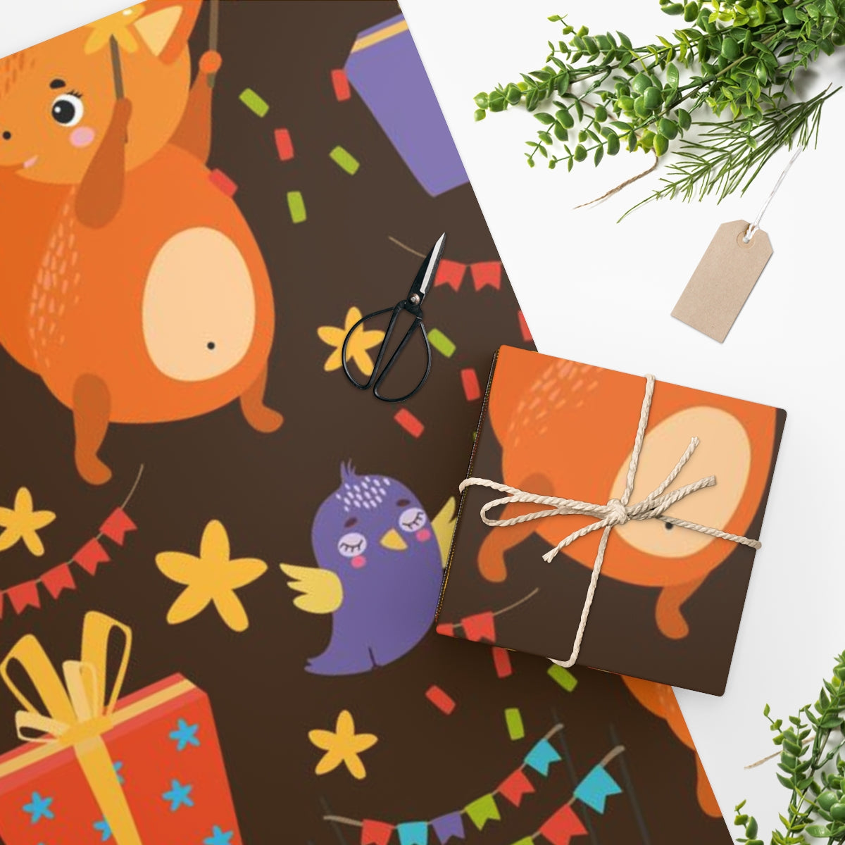 Animals Cakes & Gifts Wrapping Paper