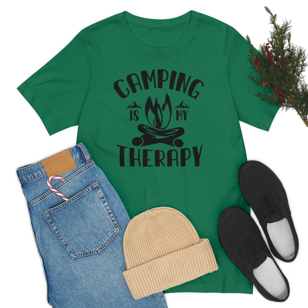 Camping is My Therapy Unisex Jersey Short Sleeve Tee