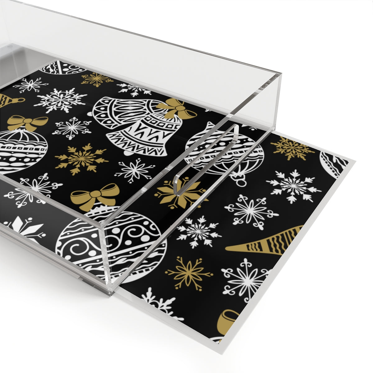 Black & Gold Christmas Acrylic Serving Tray