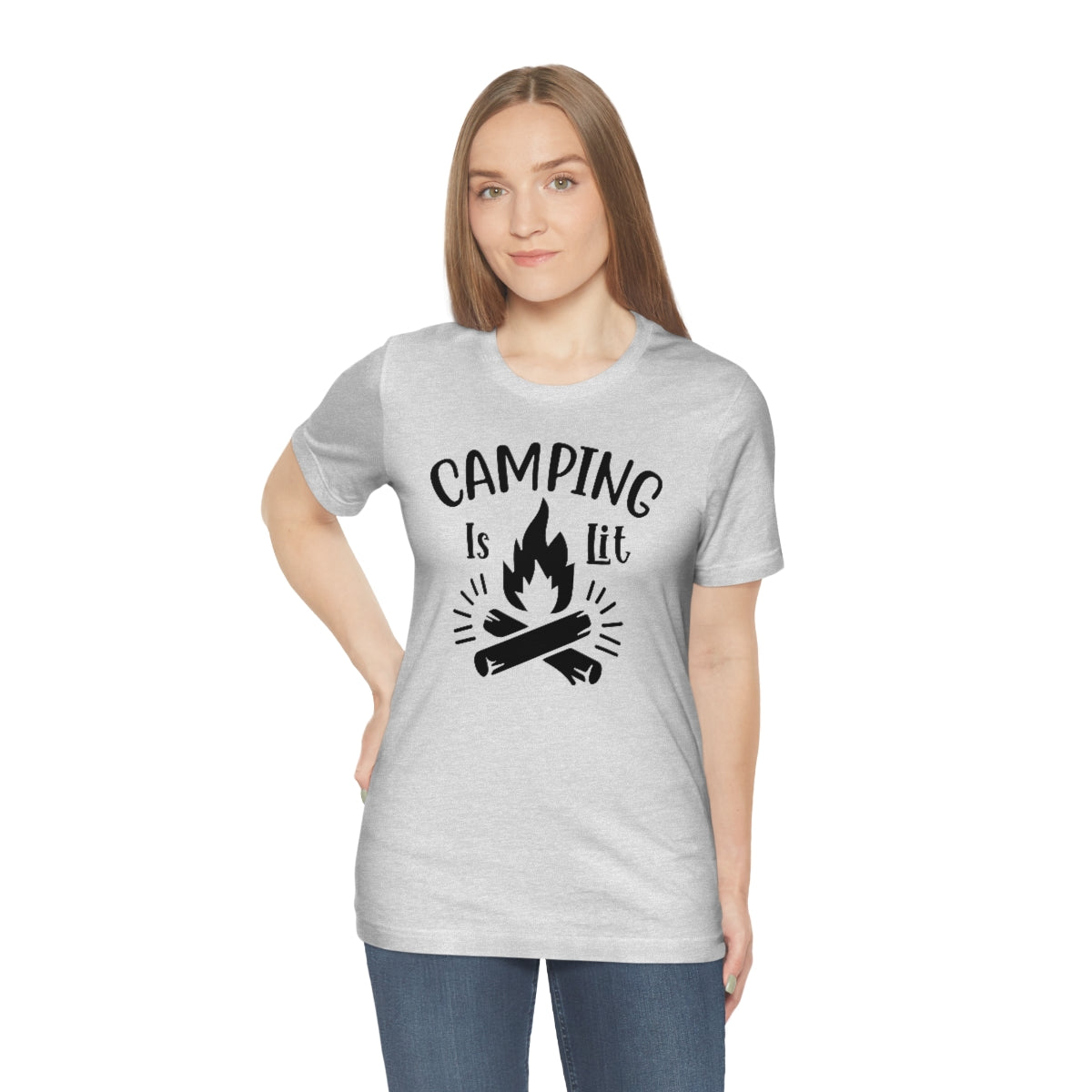 Camping is Lit Unisex Jersey Short Sleeve Tee