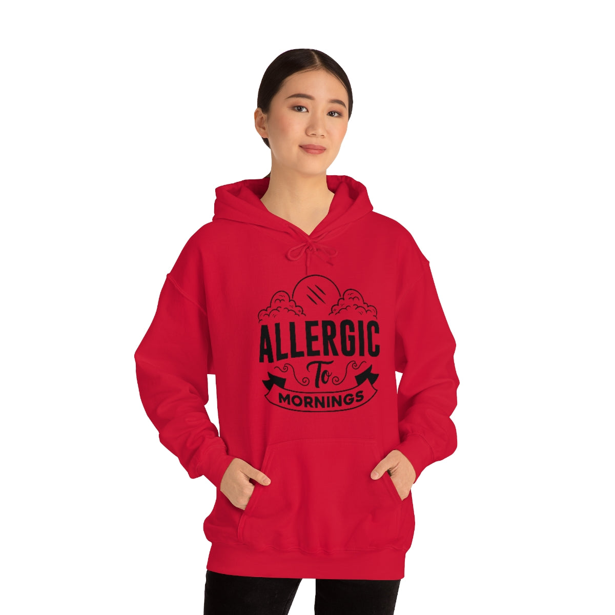 Allergic To Mornings Unisex Heavy Blend™ Hooded Sweatshirt