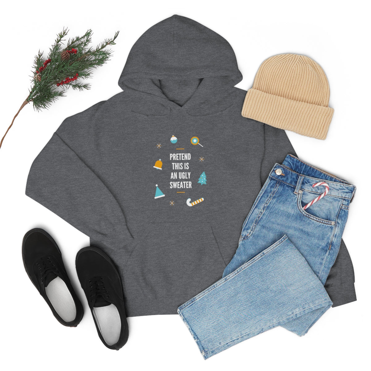 Pretend This is an Ugly Sweater Unisex Heavy Blend™ Hooded Sweatshirt