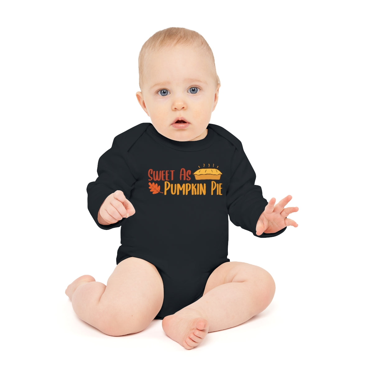 Sweet As Pumpkin Pie Baby Long-Sleeve Organic Bodysuit