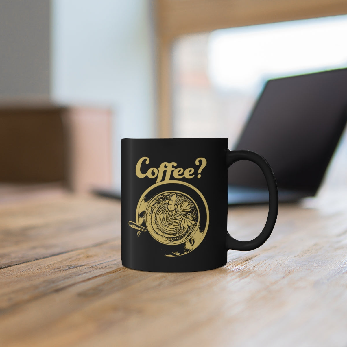 Coffee? 11oz Black Mug