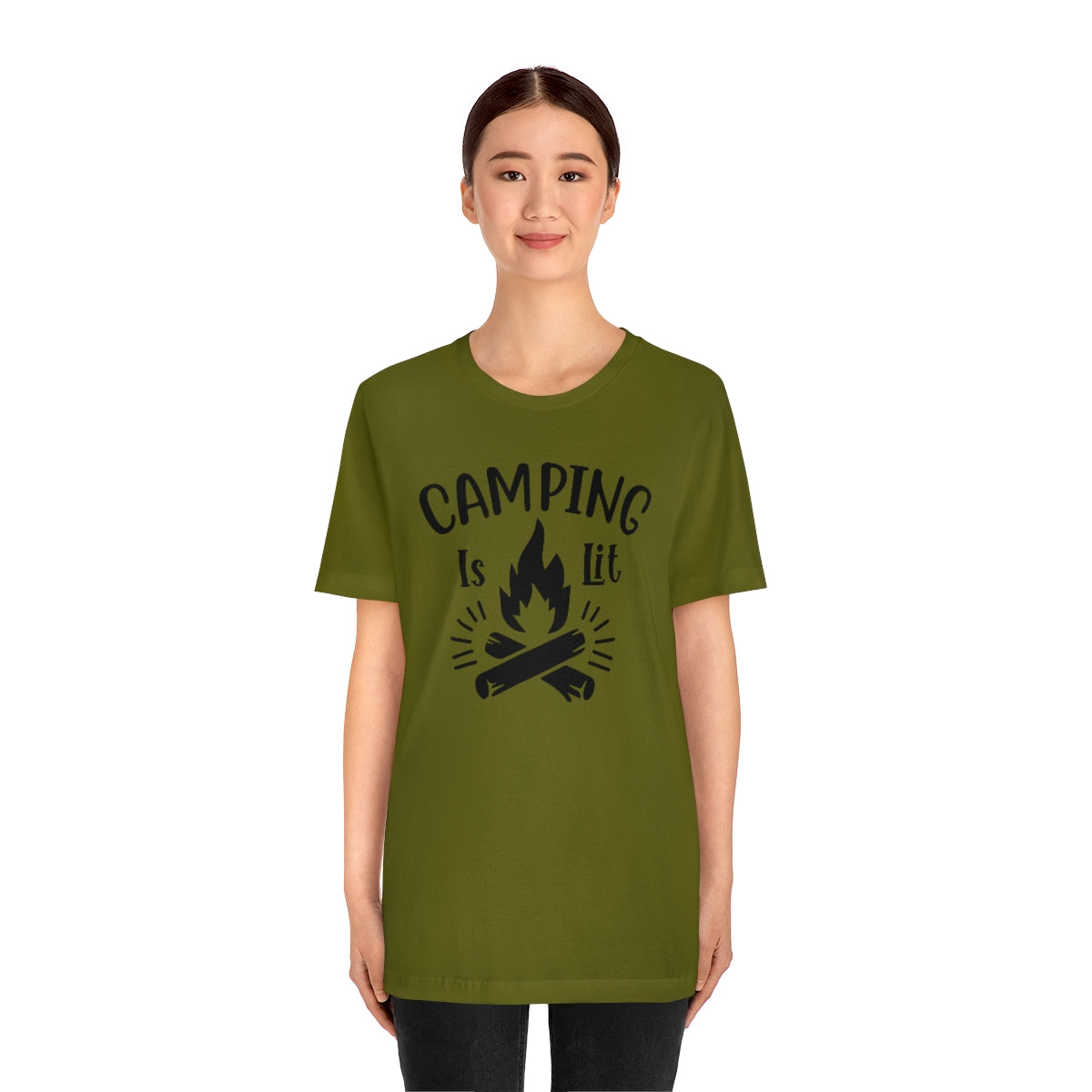 Camping is Lit Unisex Jersey Short Sleeve Tee