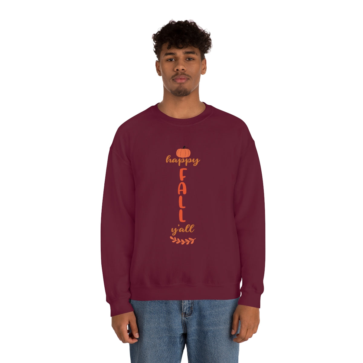 Happy Fall Y'All Unisex Heavy Blend™ Crewneck Sweatshirt