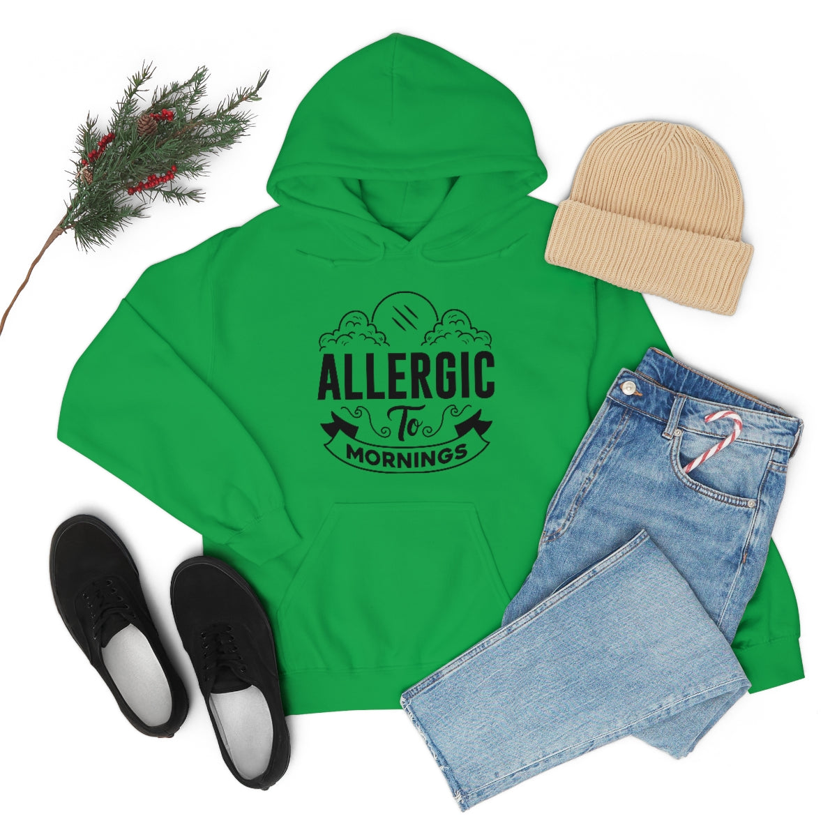 Allergic To Mornings Unisex Heavy Blend™ Hooded Sweatshirt