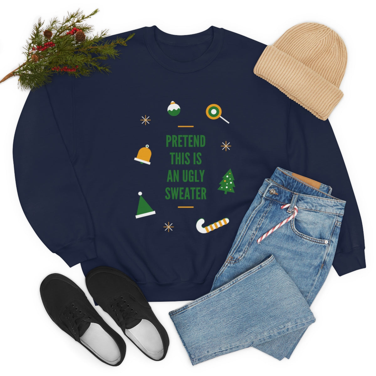 Pretend This is An Ugly Sweater Unisex Heavy Blend™ Crewneck Sweatshirt