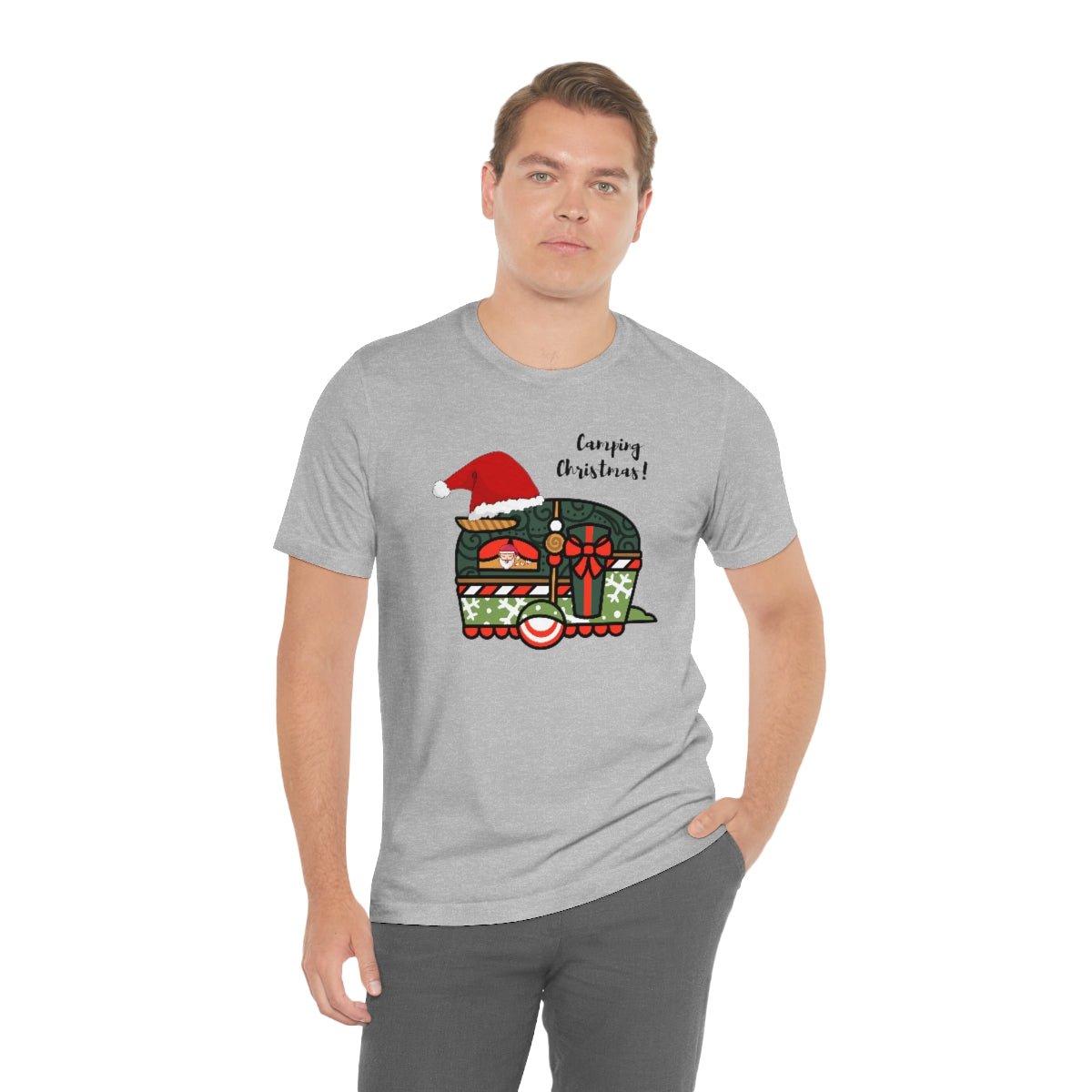 Camping Christmas Unisex Jersey Short Sleeve Tee