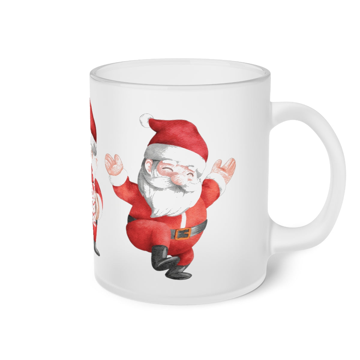 Santa Claus Christmas Frosted Glass Mug