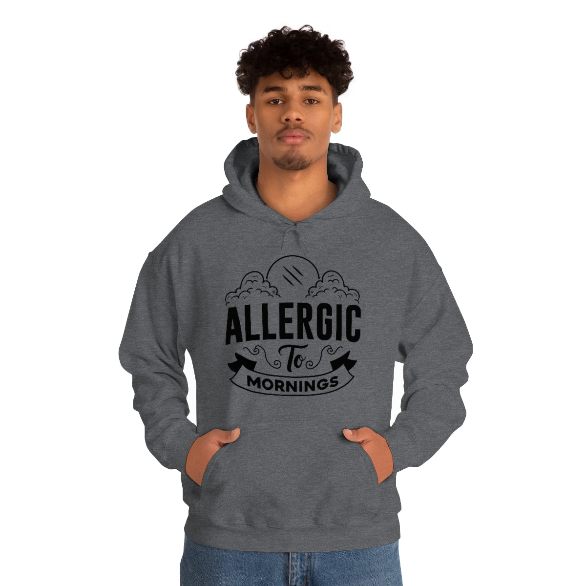 Allergic To Mornings Unisex Heavy Blend™ Hooded Sweatshirt