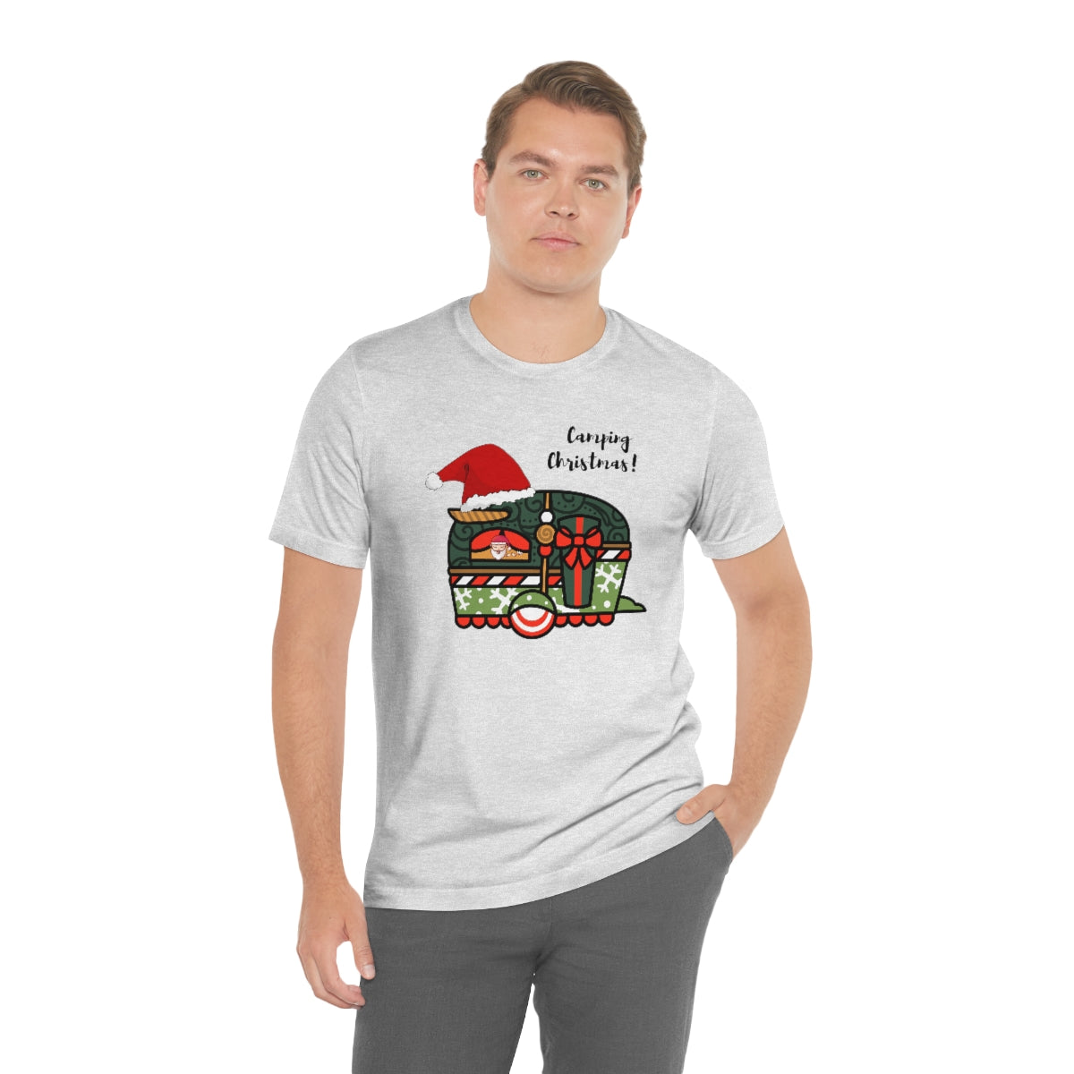 Camping Christmas Unisex Jersey Short Sleeve Tee