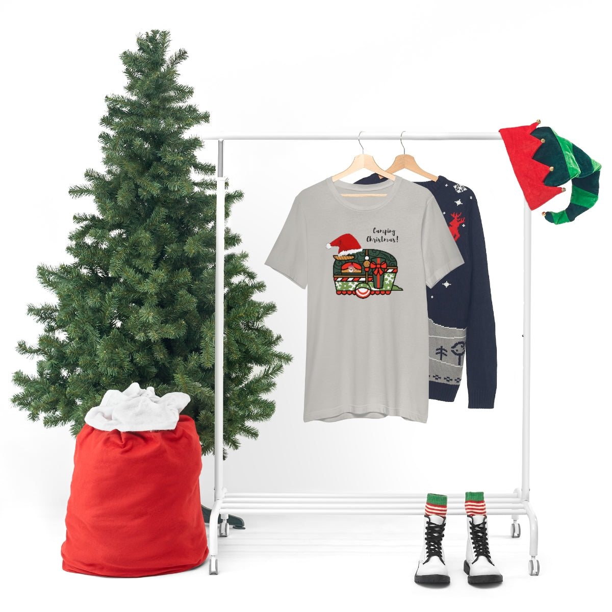 Camping Christmas Unisex Jersey Short Sleeve Tee