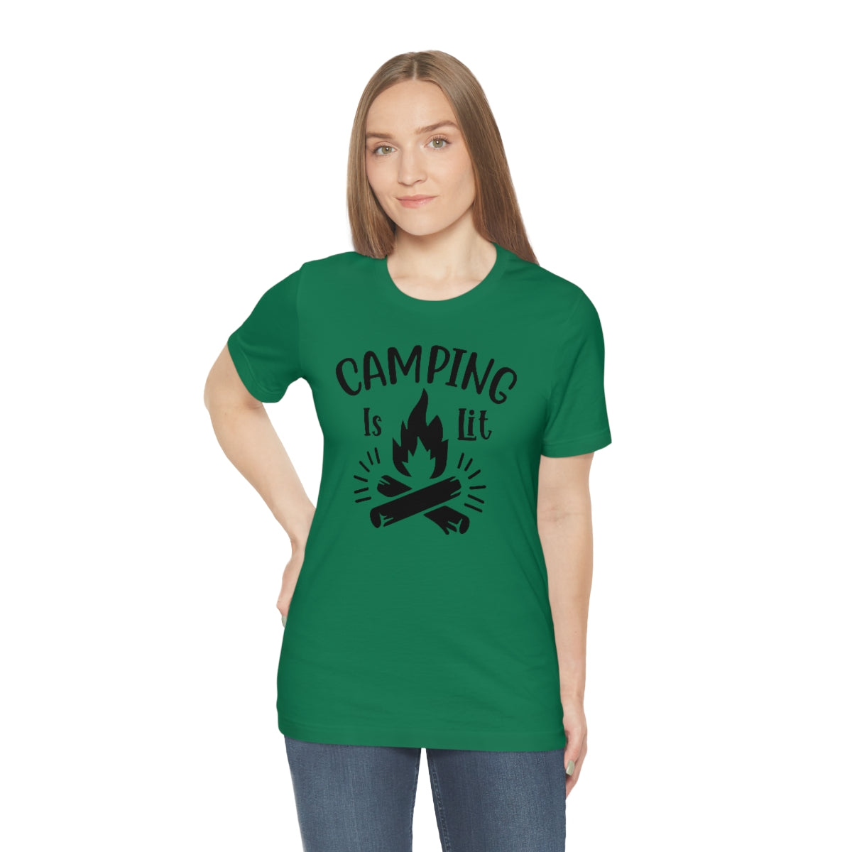 Camping is Lit Unisex Jersey Short Sleeve Tee